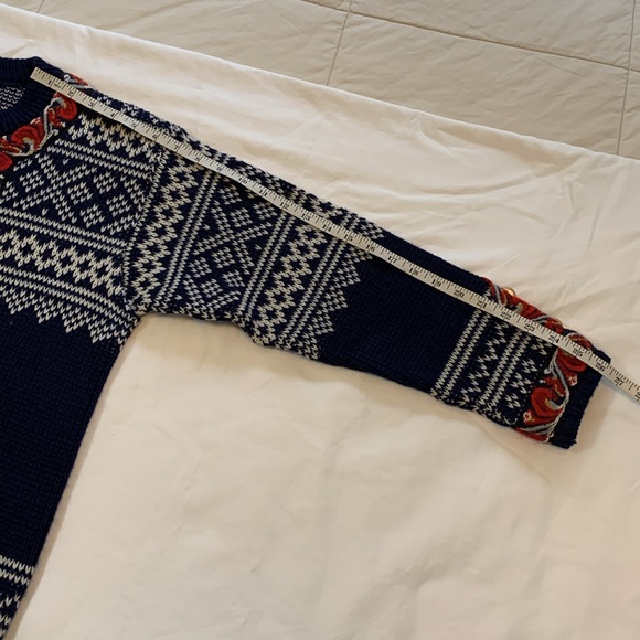 Vintage 1970s Women’s Nordic Evebofoss Wool Folk Cardigan with Hook Closure.  M1 - Picture 10 of 11